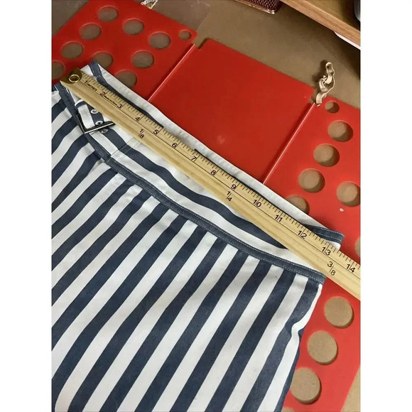 Anthropologie Maeve A Line Striped Midi Skirt Women Sz 4 Coastal Acedemia Preppy - Picture 9 of 11